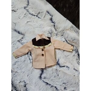 Vintage Handmade‎ Ken Doll Jacket Western Style 12" Barbie Clothes Brown Collar
